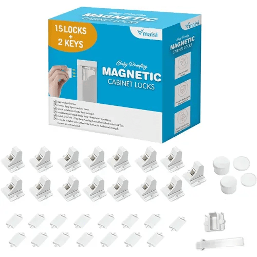 Vmaisi Baby Proofing Magnetic Cabinet Locks (15 Locks and 2 Keys)