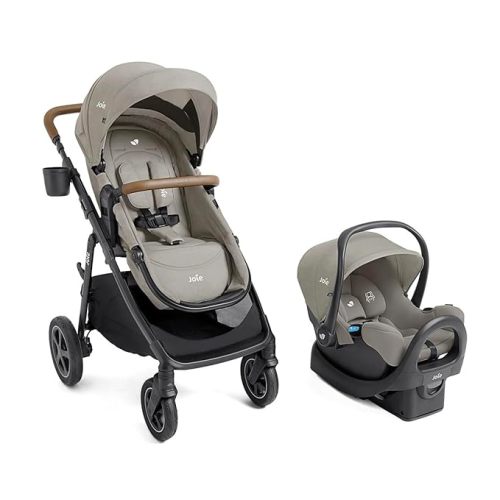 Joie Ginger DLX Travel System, 4-in-1 Stroller & Car Seat, Includes Lightweight Rue Infant Car Seat (Dove)