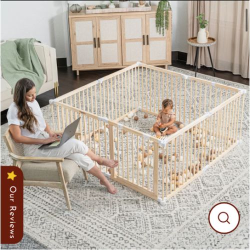 Natural Timber Baby Playpen
