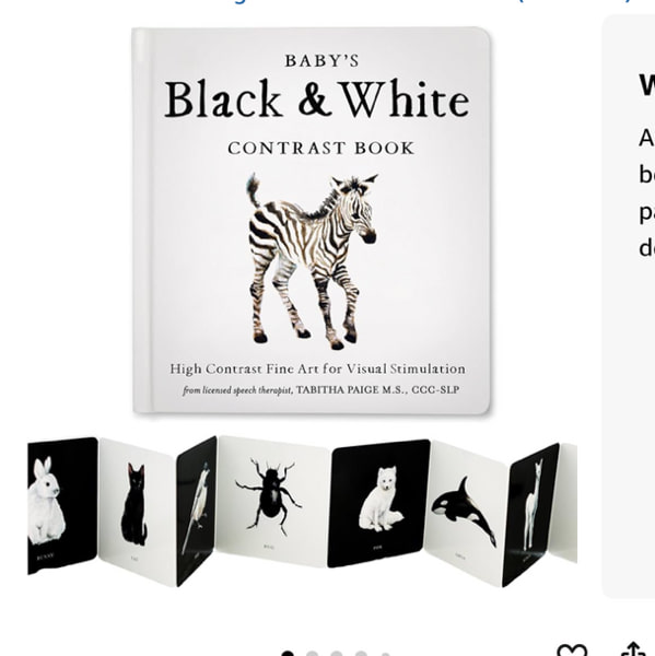 Baby's Black and White Contrast Book: High-Contrast Art for Visual Stimulation at Tummy Time (Tabitha Paige Children's Book Series)