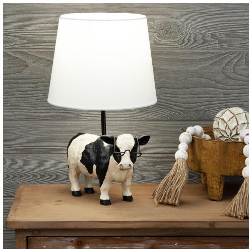 Cow Wearing Glasses Table Lamp