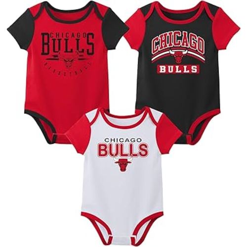 Outerstuff NBA Teams Newborn Baby and Infant Short Sleeve Bodysuit Variety 3-Pack (0-18m)
