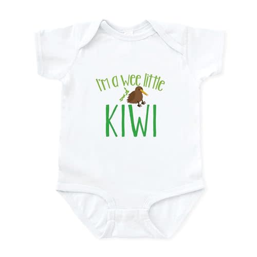 CafePress Im a Wee Little Kiwi (New Zealand map) Body Suit Cute Infant Bodysuit Baby Romper
