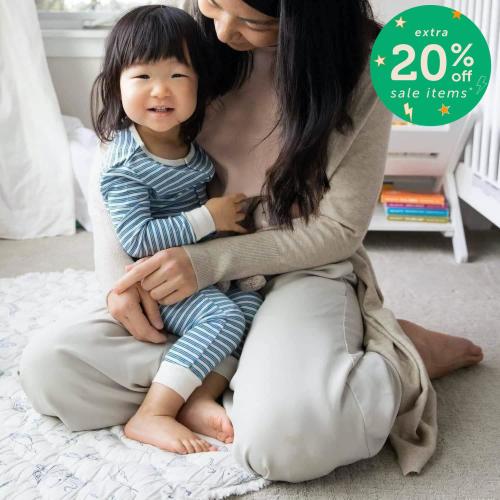 blue yarn-dye stripe organic cotton magnetic coverall – Magnetic Me