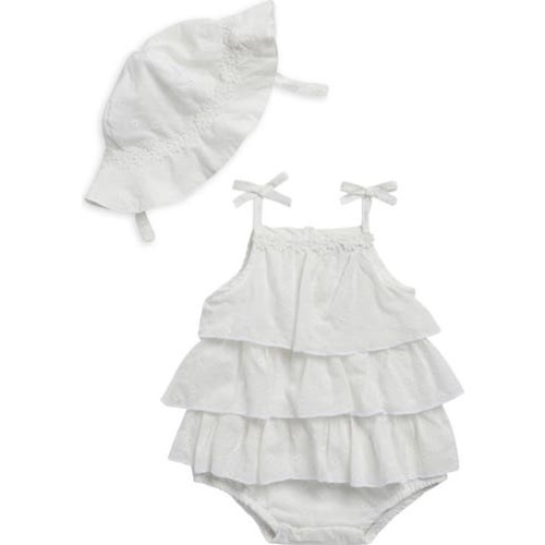 Nicole Miller Cotton Bubble Bodysuit & Sun Hat Set | Nordstromrack