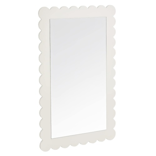 Modway  Emmeline Scalloped Rectangle Wall Mirror in White