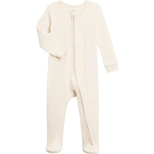 Colored Organics Baby Organic Cotton Peyton Zip Up Footed Sleeper - 0-3 Months - Natural