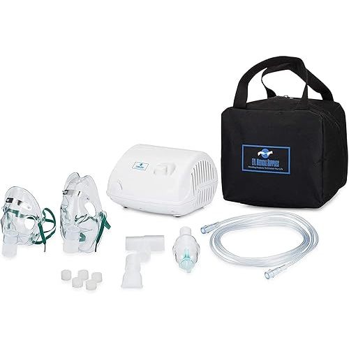 Nebulizer Machine for Adults Kids,Portable Nebulizer, Jet Nebulizers Personal Steam Inhaler Cool Mist Compressor System Truneb Carry Bag