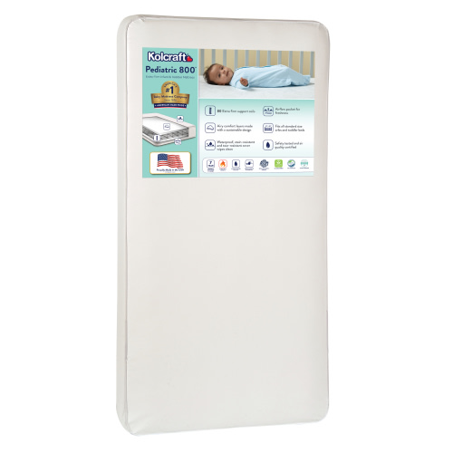 Kolcraft Pediatric 800 Extra Firm Ultra Deluxe, 80 Coil Baby Crib and Toddler Mattress, White