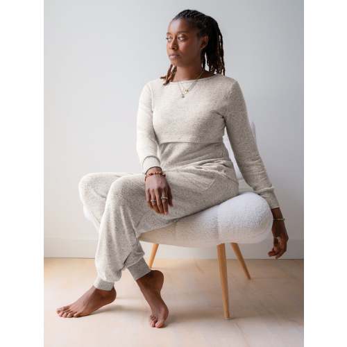 Zoe Nursing Pajama & Lounge Set | Grey Heather