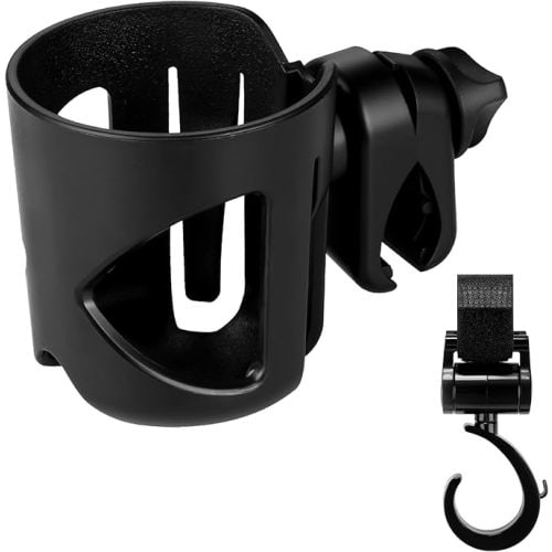 Accmor Universal Cup Holder, Stroller Cup Holder, 360° Rotatable Large Caliber Designed Bottle Holder for Stroller, Bike, Wheelchair, Walker, Scooter, Black