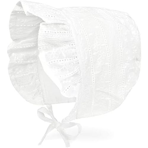 Baby Hat Bonnet Toddler Girls Fashion Princess Ruffle Muslin Lining Cap Infant Lacy Beanie, 3m 6m 12m