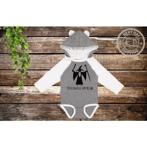 Lord of The Rings Baby Hoodie Onesie "Gandalf" Bodysuit Baby Clothes