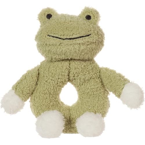Apricot Lamb Baby Frog Soft Rattle Toy, Plush Stuffed Animal for Newborn Soft Over 0 Months (Frog, 6 Inches)