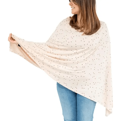 WeeSprout Nursing Cover for Breastfeeding, Soft & Breathable Nursing Poncho, Neck Insert for Hands-Free View, Machine Washable & Dryer Safe Feeding Cover Up