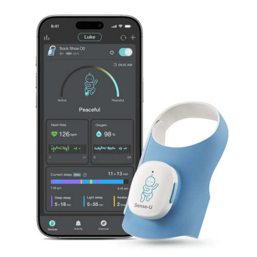Sense-U Baby Sock Shoe Baby Monitor-Track Heart Rate, Sleep, Movement