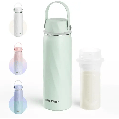 HEYTRIP Breastmilk Cooler Bottle, 20oz Portable Breast Milk Chiller Storage, Stainless Steel Reusable Breastfeeding Essentials for Baby, 36+ Hours Cooling For Travel & Outdoor, TSA Approved, Green