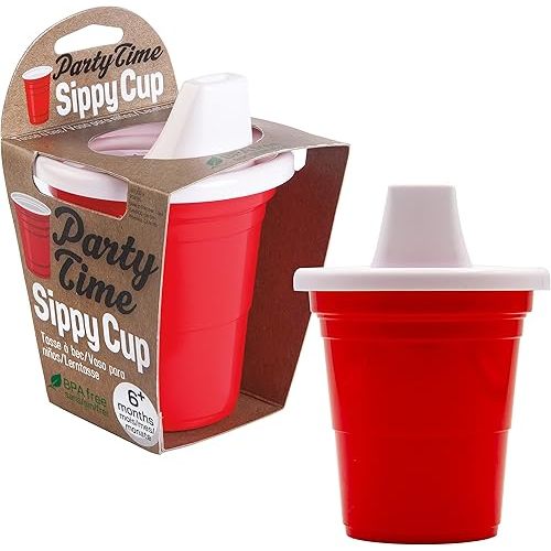 GAMAGO Party Time Baby Sippy Cup - Adorably Cute Learner Sippy Cup for Babies, Toddlers and Kids - 6+ Months Old - Holds 7 Ounces - BPA-Free - Food-Safe - Spill Proof - Easy to Clean