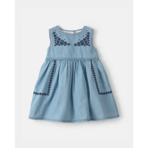 Baby Girl Floral Embroidered Chambray Dress - OshKosh B'gosh | Carter's
