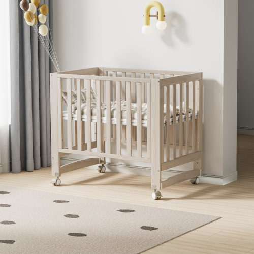 EvoNest 6-in-1 Portable Convertible Cradle to Mini Crib With Removable Wheels and Mattress