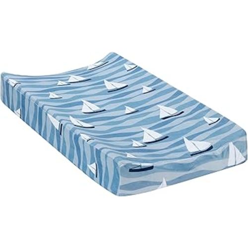 Amazon.com: Lambs & Ivy Little Skipper Nautical Ocean Sailboat Soft Changing Pad Cover : Baby