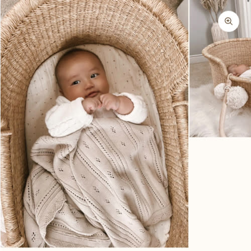 Pointelle Baby Blanket - Beige