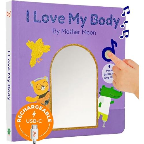 Cali's Books I Love My Body Musical Book for Toddlers 1-3 by Mother Moon - Great Books for 1 Year Old and Books for 2 Year olds About Self-Love | Emotions Books for Toddlers 1-3