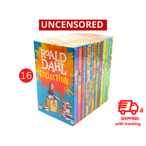 UNCENSORED Roald Dahl Collection New 16 Paperback Book Box Set Fast Ship