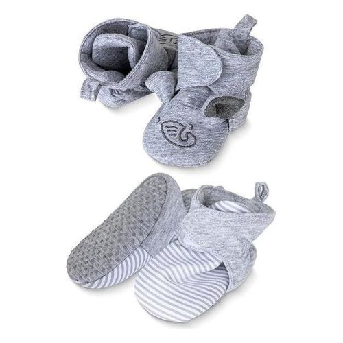 Rising Star Baby Girls & Boys Booties, Non Slip Grippers Slippers for Infants Ages 0-3 Months (Gray Elephant)