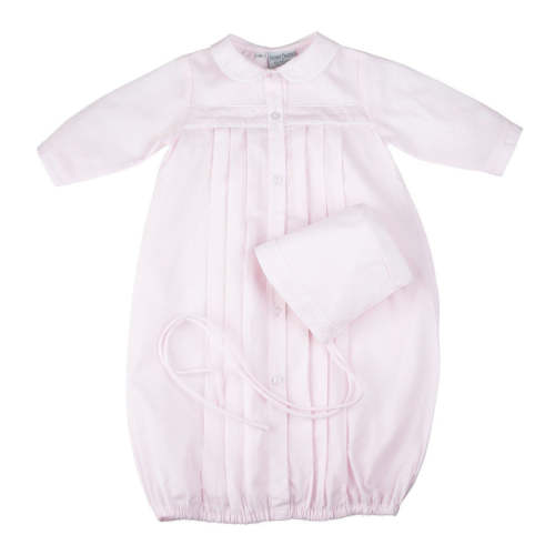 Pink Embroidered Dot Take Home Gown & Hat