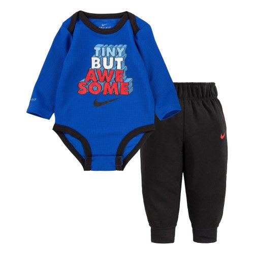 Baby Boy Nike Dri-FIT "Tiny But Awesome" Thermal Bodysuit & Pants Set