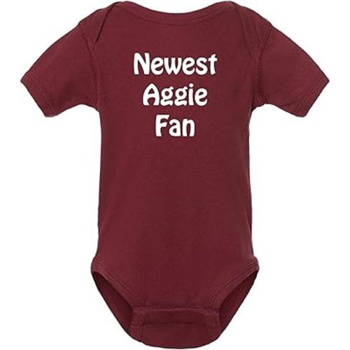 Campus Originals New Aggie Fan Cute Baby Boy Bodysuit Outfit - Maroon