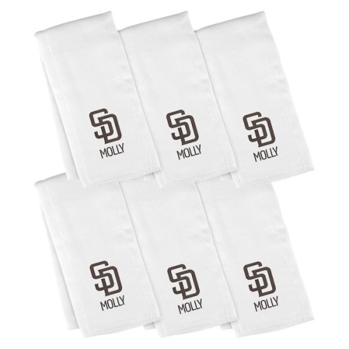 Infant San Diego Padres Chad & Jake White Personalized Burp Cloth 6-Pack