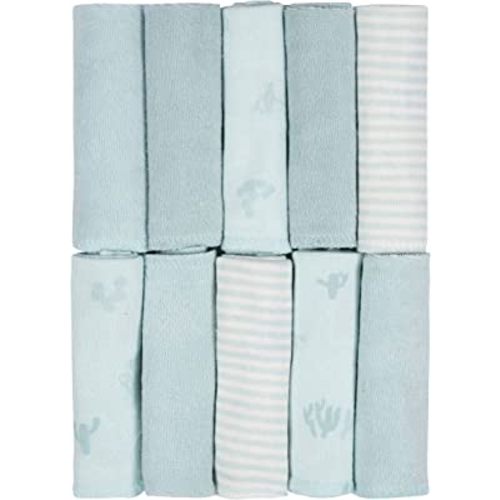 Just Born Boys and Girls Newborn Infant Baby Toddler Soft Bath Baby Washcloth Multi Pack, Desert Cactus, 10 Pack