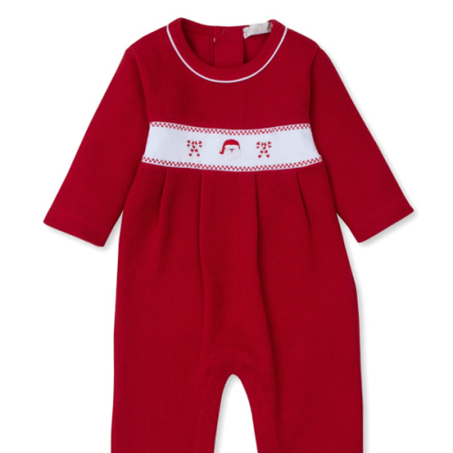 CLB Holiday Medley 24 Hand Emb. Santa Playsuit
