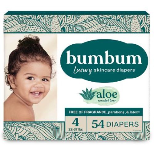 bumbum Luxury Skincare Disposable Diapers - Size 4 - 54ct