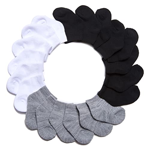Nuby Infant Boys Basics 10-Pack Half Cushion Low Cut Baby Socks
