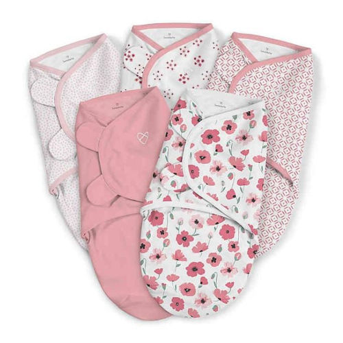 Summer Infant - Swaddleme Original Swaddle 5-Pk, Floral Girl (Small)
