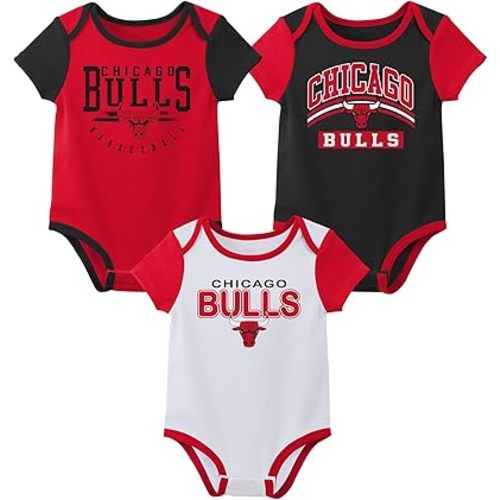 Outerstuff NBA Teams Newborn Baby and Infant Short Sleeve Bodysuit Variety 3-Pack (0-18m)