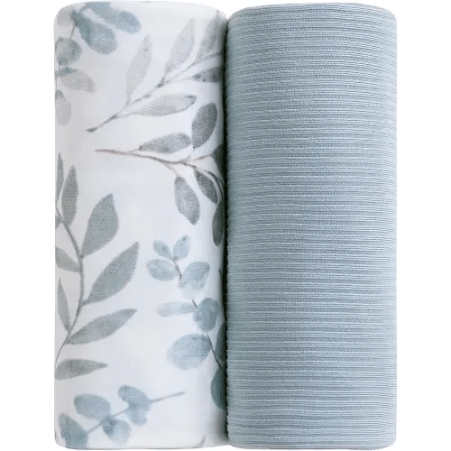Viviland Jersey Swaddle Blanket, Ultra Soft Stretchy Receiving Blanket, Newborn Swaddle Wrap for Boys & Girls, 40 x 30 inches, 2 Pcs
