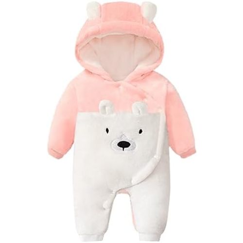 Fairy Baby Newborn Baby Snowsuit Bear Onesie Romper Winter Warm Coat Infant Fleece Footie Jumpsuit for Girls Boys 0-18M