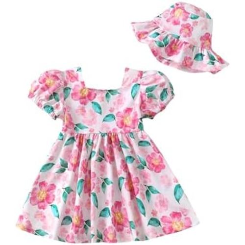Toddler Baby Girl Dresses Summer Clothes Boho Short Sleeve Dress Ruffle Infant Sundress Cute Girls Outfit