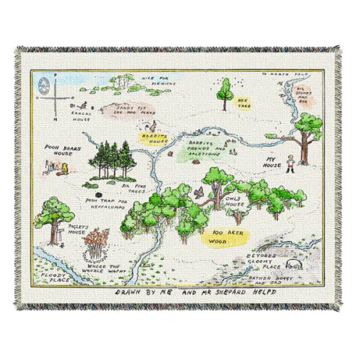 NYPL Hundred Acre Wood Map Blanket | The New York Public Library Shop