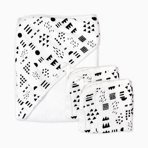 Honest Baby Clothing 3-Piece Organic Cotton Hooded Towel Set - Pattern Play, Os