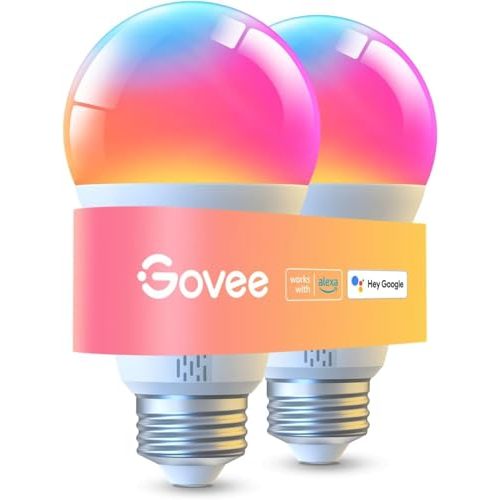 Govee LED Smart Light Bulbs, 1000LM Color Changing Light Bulb, Wi-Fi & Bluetooth, Work with Alexa and Google Assistant, Dimmable RGBWW A19 75W Equivalent Smart Bulbs for Bedroom, Living Room, 2 Pack