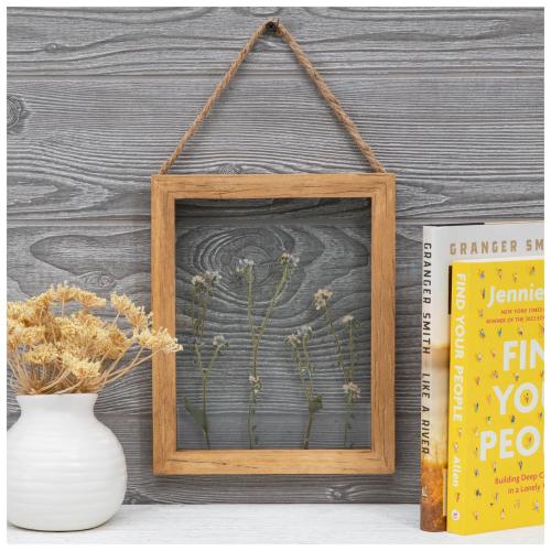 Blue Pressed Flowers Framed Wall Decor