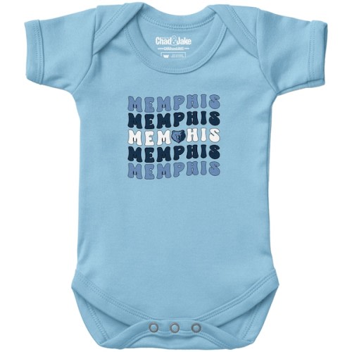 Newborn & Infant Chad & Jake  Light Blue Memphis Grizzlies Groovy Bodysuit