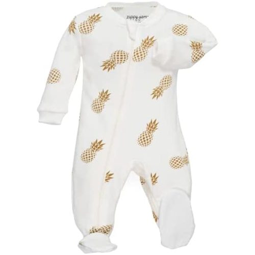 zippyjamz – Zipper Organic Sleeper Footed Onesies Sleeper Baby Pajamas with Inseam Zipper