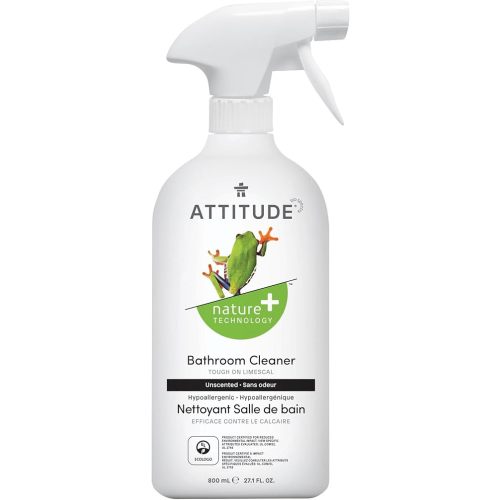 ATTITUDE Bathroom Cleaner, EWG Verified, Plant- and Mineral-Based, Vegan Household Products, Unscented, 27.1 Fl Oz