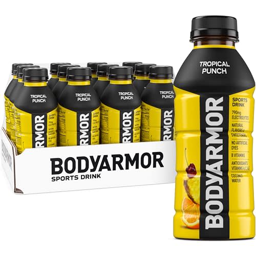 BODYARMOR Sports Drink, Tropical Punch, Electrolyte Drink Hydration, 16 Fl Oz Bottles (12 Pack), Flavored Coconut Water with B Vitamins & Antioxidants